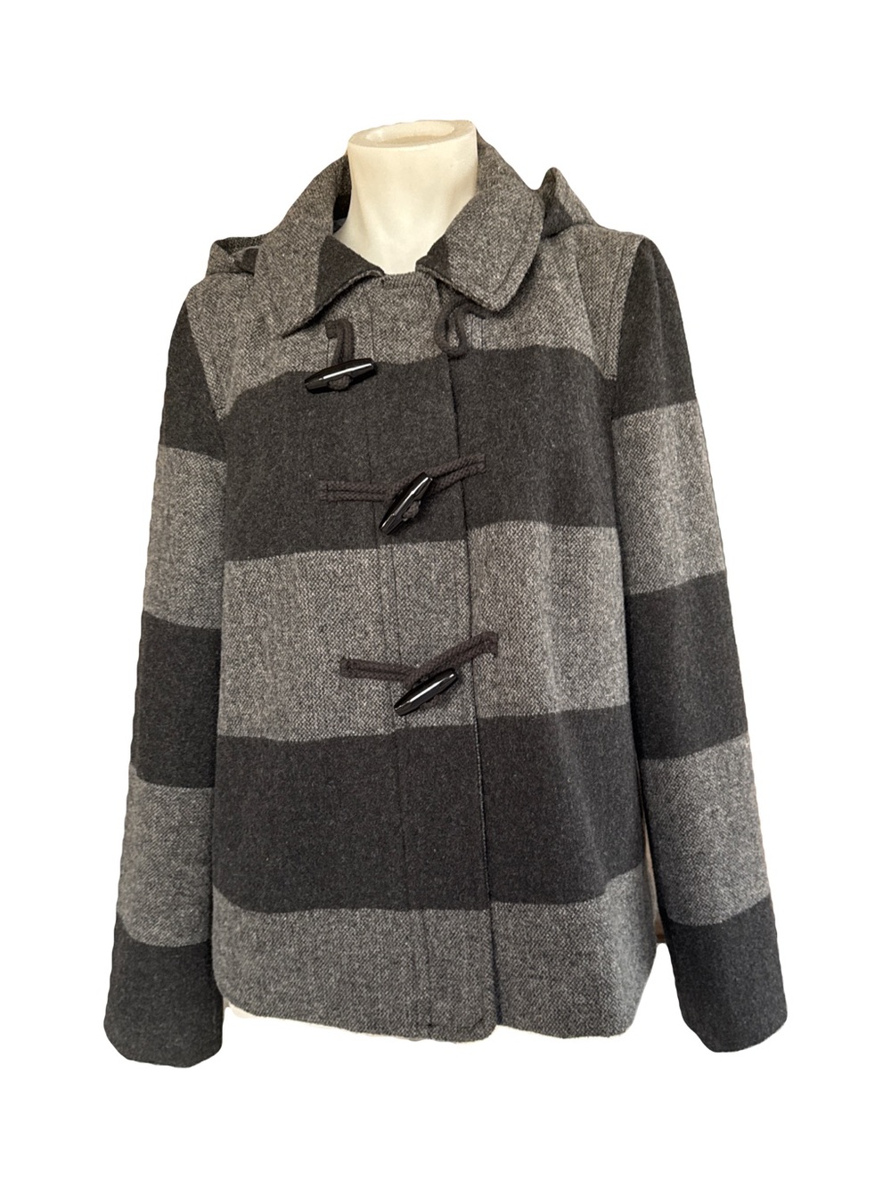 Old Navy Striped Toggle Coat M